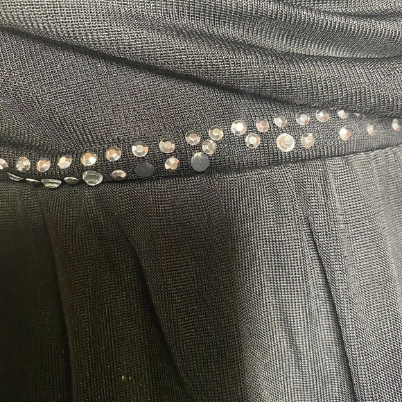 Pompous Girly Womens Sz 18W Black Cocktail Party Dress Sequin Chiffon High Low - Picture 7 of 10